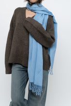 Load image into Gallery viewer, Vintage x Baby Blue Pure Wool Lightweight Scarf