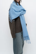 Load image into Gallery viewer, Vintage x Baby Blue Pure Wool Lightweight Scarf