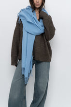 Load image into Gallery viewer, Vintage x Baby Blue Pure Wool Lightweight Scarf
