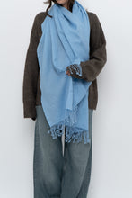Load image into Gallery viewer, Vintage x Baby Blue Pure Wool Lightweight Scarf
