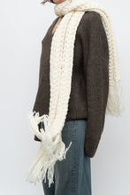 Load image into Gallery viewer, Vintage x Handknit Cream Crochet Scarf
