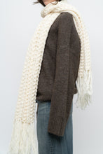 Load image into Gallery viewer, Vintage x Handknit Cream Crochet Scarf