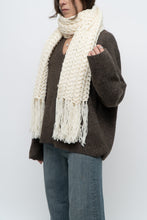 Load image into Gallery viewer, Vintage x Handknit Cream Crochet Scarf