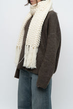 Load image into Gallery viewer, Vintage x Handknit Cream Crochet Scarf