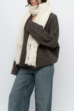 Load image into Gallery viewer, Vintage x Handknit Cream Crochet Scarf