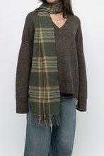 Load image into Gallery viewer, Vintage x Made in Ireland x Green Plaid Wool Scarf