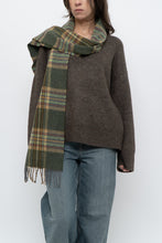 Load image into Gallery viewer, Vintage x Made in Ireland x Green Plaid Wool Scarf