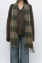 Load image into Gallery viewer, Vintage x Made in Ireland x Green Plaid Wool Scarf