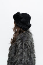 Load image into Gallery viewer, vintage x black faux fur-trimmed knit toque