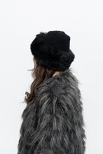 Load image into Gallery viewer, vintage x black faux fur-trimmed knit toque