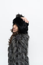 Load image into Gallery viewer, vintage x black faux fur-trimmed knit toque