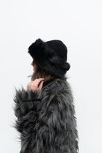 Load image into Gallery viewer, vintage x black faux fur-trimmed knit toque