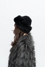 Load image into Gallery viewer, vintage x black faux fur-trimmed knit toque
