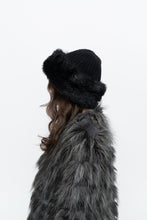 Load image into Gallery viewer, vintage x black faux fur-trimmed knit toque