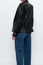 Load image into Gallery viewer, emmy deveaux x black faux leather blazer (xs)