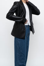 Load image into Gallery viewer, emmy deveaux x black faux leather blazer (xs)