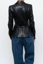 Load image into Gallery viewer, emmy deveaux x black faux leather blazer (xs)