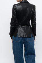 Load image into Gallery viewer, emmy deveaux x black faux leather blazer (xs)