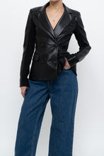 Load image into Gallery viewer, emmy deveaux x black faux leather blazer (xs)