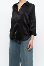 Load image into Gallery viewer, LAGENCE x Black Silk Beaded Blouse (XS, S)