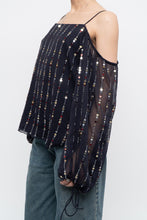 Load image into Gallery viewer, TULAROSA x Made in India x Navy Beaded Off-Shoulder Blouse (M, L)
