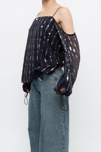 Load image into Gallery viewer, TULAROSA x Made in India x Navy Beaded Off-Shoulder Blouse (M, L)