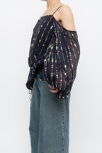 Load image into Gallery viewer, TULAROSA x Made in India x Navy Beaded Off-Shoulder Blouse (M, L)