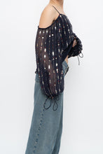 Load image into Gallery viewer, TULAROSA x Made in India x Navy Beaded Off-Shoulder Blouse (M, L)
