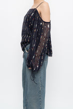 Load image into Gallery viewer, TULAROSA x Made in India x Navy Beaded Off-Shoulder Blouse (M, L)