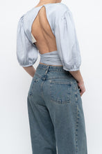 Load image into Gallery viewer, BA&amp;SH x Deadstock Baby Blue Satin Crop Blouse (M, L)
