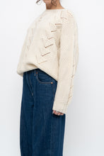 Load image into Gallery viewer, Vintage x Cream Handknit Trangle Patterned Sweater (XS-M)