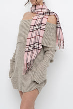 Load image into Gallery viewer, Vintage x Pink Plaid Cashmere, Wool-feel Scarf