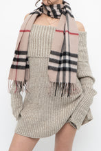 Load image into Gallery viewer, Vintage x Beige Plaid Wool-blend Scarf