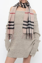 Load image into Gallery viewer, Vintage x Beige Plaid Wool-blend Scarf