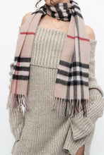 Load image into Gallery viewer, Vintage x Beige Plaid Wool-blend Scarf