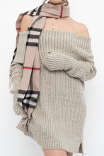 Load image into Gallery viewer, Vintage x Beige Plaid Wool-blend Scarf
