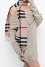 Load image into Gallery viewer, Vintage x Beige Plaid Wool-blend Scarf