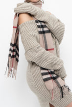 Load image into Gallery viewer, Vintage x Beige Plaid Wool-blend Scarf