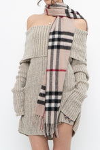 Load image into Gallery viewer, Vintage x Beige Plaid Wool-blend Scarf