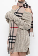 Load image into Gallery viewer, Vintage x Beige Plaid Wool-blend Scarf