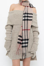 Load image into Gallery viewer, Vintage x Beige Plaid Wool-blend Scarf