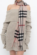 Load image into Gallery viewer, Vintage x Beige Plaid Wool-blend Scarf