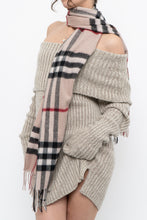 Load image into Gallery viewer, Vintage x Beige Plaid Wool-blend Scarf