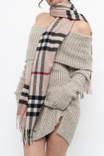 Load image into Gallery viewer, Vintage x Beige Plaid Wool-blend Scarf