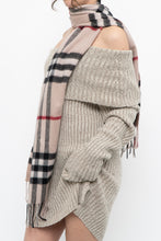 Load image into Gallery viewer, Vintage x Beige Plaid Wool-blend Scarf