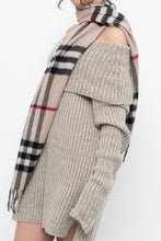 Load image into Gallery viewer, Vintage x Beige Plaid Wool-blend Scarf
