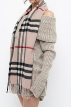 Load image into Gallery viewer, Vintage x Beige Plaid Wool-blend Scarf