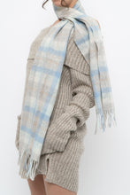 Load image into Gallery viewer, KITLANE x Baby Blue Plaid Lambswool Scarf