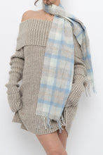 Load image into Gallery viewer, KITLANE x Baby Blue Plaid Lambswool Scarf