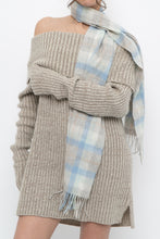 Load image into Gallery viewer, KITLANE x Baby Blue Plaid Lambswool Scarf